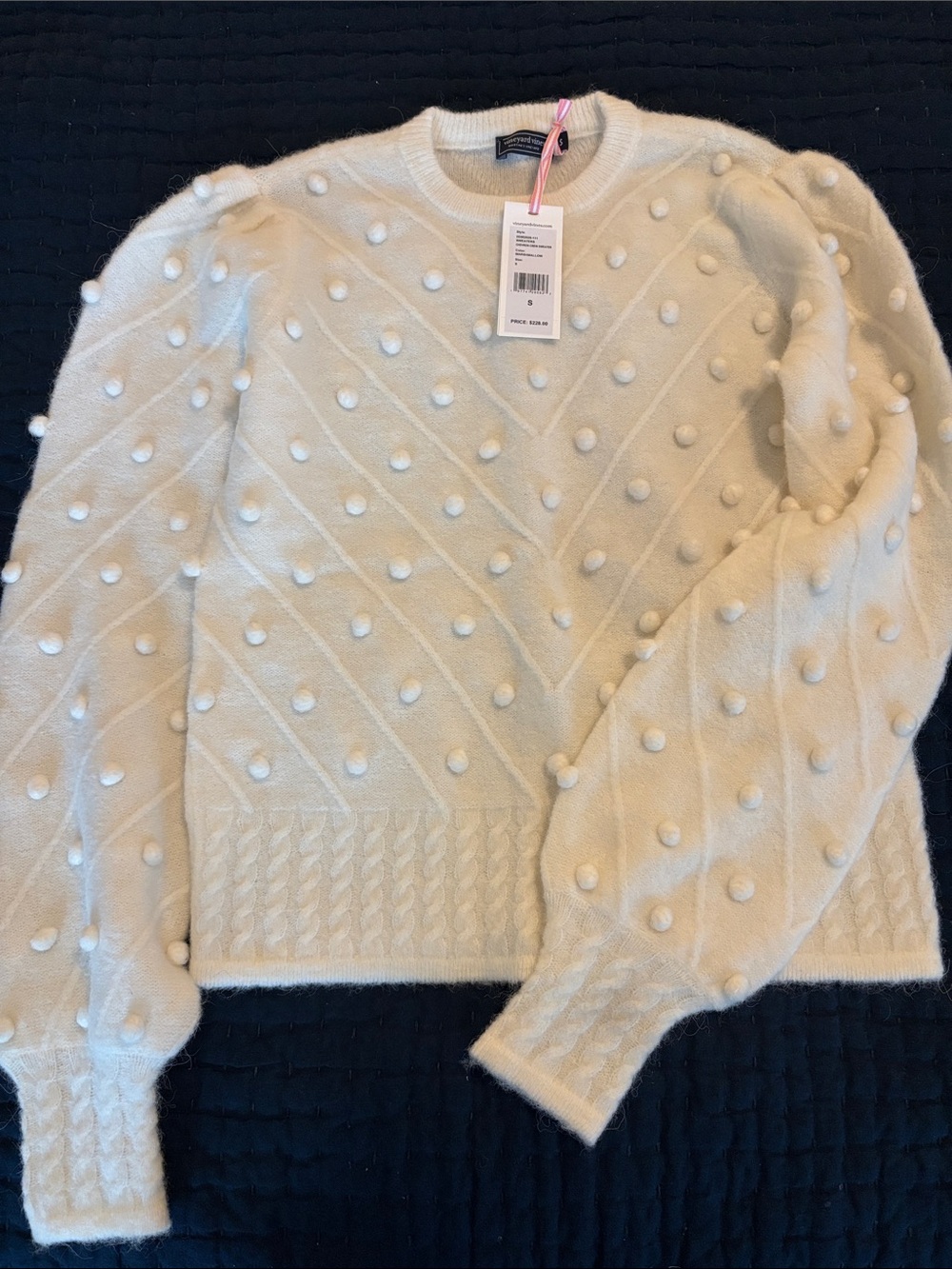 Vineyard Vines Women’s Chevron Crew Sweater — Marshmallow